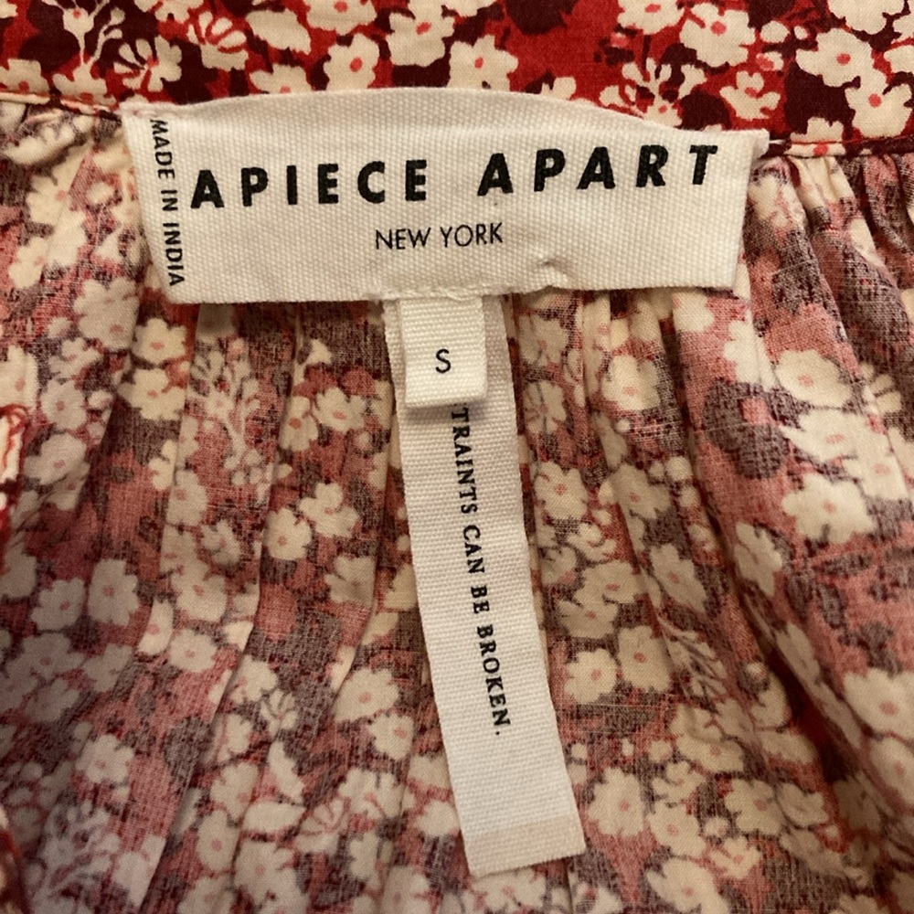 Apiece Apart Mitte Floral Top Red x White Size S - Picture 7 of 11